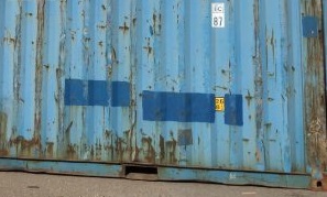 blue shipping container with rust, shipping container sample photos, wind and water tight shipping container, wwt container, shipping container for sale, used shipping container for sale, sea container for sale, sea can for sale, buy shipping container, used intermodal shipping container, CargoCube Solutions