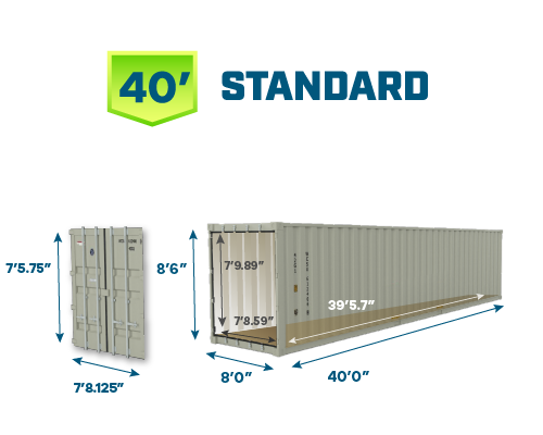 40ft shipping container imperial dimensions, 40ft dimensions, 40 ft shipping container, used 40 foot container, 40' shipping container dimensions